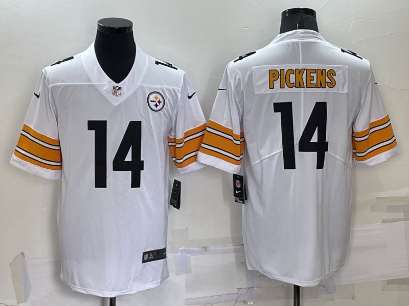 Men Pittsburgh Steelers #14 Pickens White 2022 Nike Limited Vapor Untouchable NFL Jersey